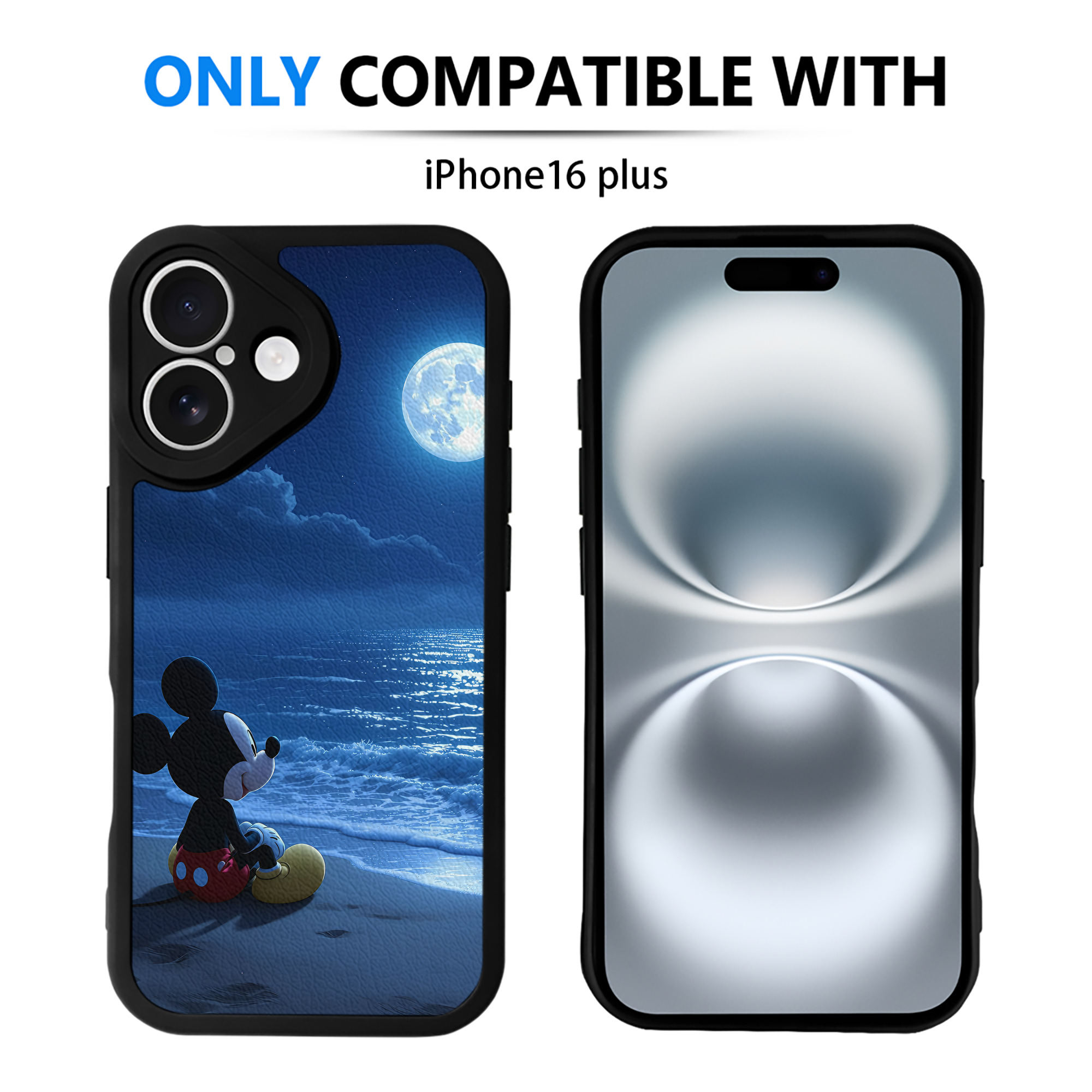 （画像用） ミッキーマウス Mickey Mouse 【iPhone 16シリーズ対応】シリコンスマホケース（レザー調） 材質：シリコン